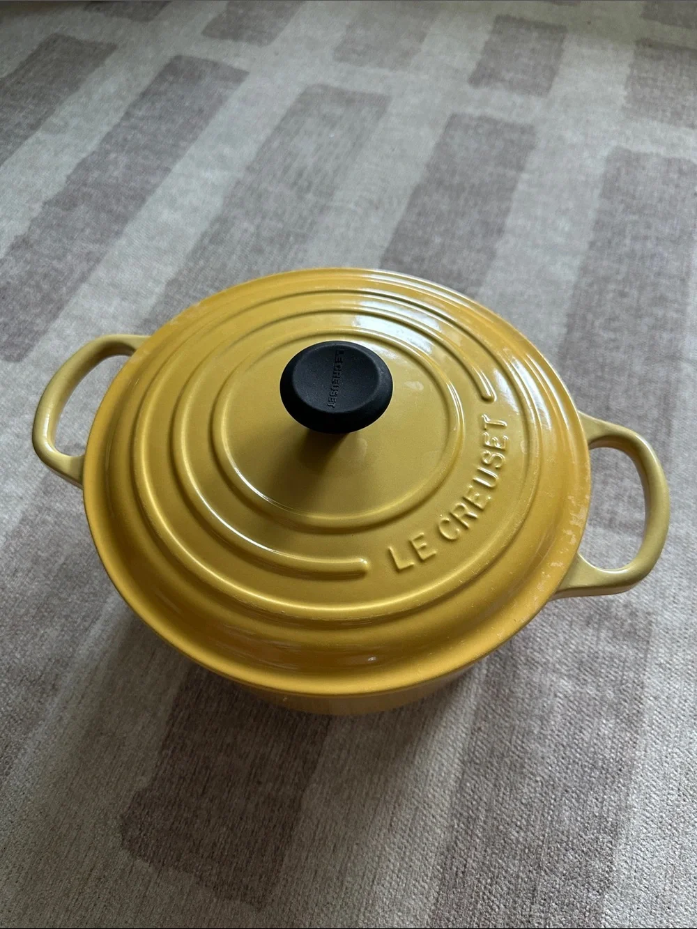 Le Creuset Yellow Enamel Cast Iron Dutch Oven - MAYBE Dijon